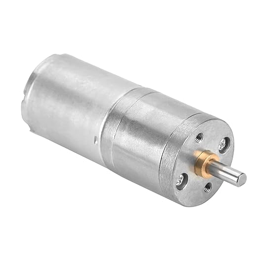 25mm DC 12V 25GA 370 Low Speed Metal Gear Motor for Electronic Locks Robots Electric Curtains and Doors Metal Gears Quiet High Performance for Mixers Monitoring Equipment and Pet Feeders
