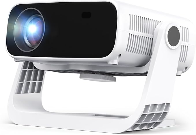 Wielio Smart Projector with WiFi 6 and Bluetooth - 4K Support 350Ansi Portable Bedroom Mini Projector Native 1080P , 2026 New Auto Keystone & Zoom Home Theater Cinema Movie Proyector, 120° Stand