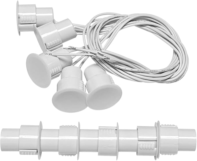 5 Sets Flush Mounted 3/4" Door Magnetic Contacts Alarm Switch Sensor NC Type (White)
