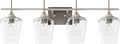 VONLUCE Bathroom Vanity Light, 4 Light Bathroom Light Fixture Over Mirror, Bathroom Wall Lamp with Clear Glass, Modern Vanity Lighting for Bathroom, Bedroom, Hallway, Brushed Nickel, ETL Certificated