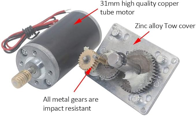 Reversible Gear Motor, 24V 8mm Shaft Gear Motor High Torsion Speed Reduce Electric Motor for Curtain Machine Advertising Equipment Window Opener Smart Device (150RPM)
