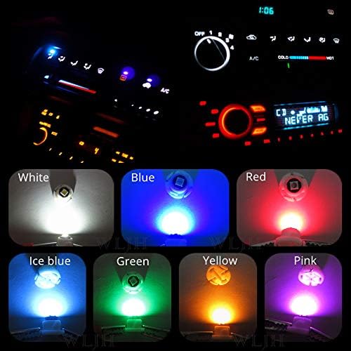WLJH Yellow Climate Control Panel Lights A/C Dashboard Dash Heater Indicator Light Switch Led Bulbs Replacement Kit For Camry Corolla Tacoma Matrix, Pack of 10