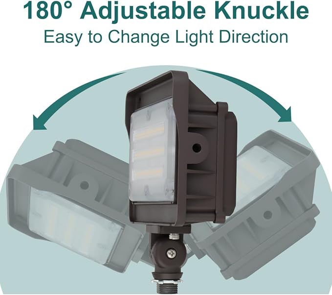 kadision LED Flood Light Outdoor, 50W/40W/30W 6500lm 3000K/4000K/5000K Selectable, Dusk-to-Dawn Photocell, IP65 Waterproof Adjustable Knuckle Mount Security Lights, 100-277V ETL Listed, 4 Pack