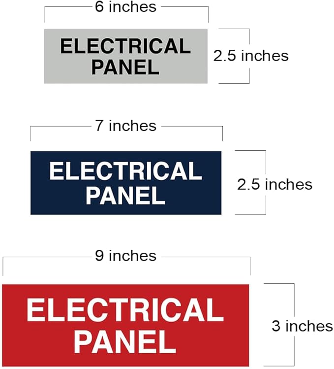 All Quality Basic Electrical Panel Sign - Fire Regulation Safety Compliance Sign - Black - Medium (10 Pack)