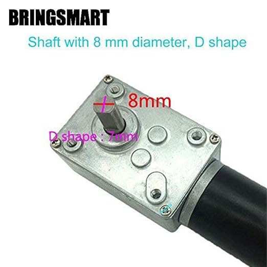 BRINGSMART 12V 27rpm DC Worm Gear Motor 50kg.cm Self-Locking Engine Reversed Mini Turbine Geared Motor for DIY Robot Rotating Table Door Lock Curtain Machine (12V 27rpm)