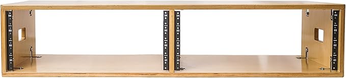 Sound Town DIY 2 x 4U Studio Rack with Baltic Birch Plywood, Golden Oak For Recording Room, Home Studio (SDRK-D4)