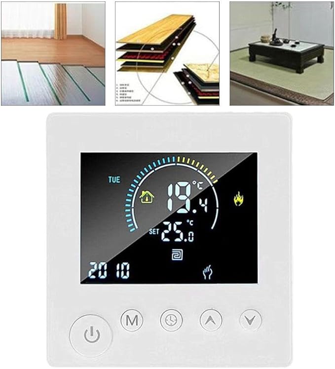 Sumsoctober Smart WiFi Floor Heating Thermostat for Tuya Programmable Energy Saving Controller with Child Lock and Weather Updates(3A)