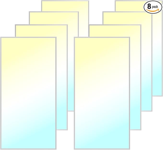 Msbfi 2x4 LED Flat Panel Lights Drop Ceiling Light Fixture 5000K 4000K 3000K Selectable 0-10v Dimmable, 30-40-50W 24x48 LED Light Fixture 100-277V for Office Ceiling Lighting Fixture ETL/DLC 8 Pack