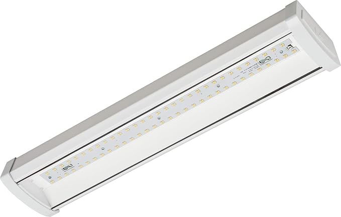 Lithonia Lighting 4 Foot LED Light Fixture, Low-Profile LED Wraparound Flush Mount Ceiling Light, 4000K Cool White, MVOLT, 48-Inch (FMLWL 48 840 ZT MVOLT)