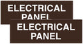 All Quality Basic Electrical Panel Sign - Fire Regulation Safety Compliance Sign - Dark Brown - Small (2 Pack)