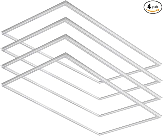 2x2 FT Edge-Lit Frame LED Panel Lights,5CCT Selectable 3000K-6500K, 2600/3900/5200LM,20W/30W/40W Switch Grid Drop Ceiling Lights,0-10V Dimmable,Damp Rated,100-277V,ETL Listed (2 x 4-4 Pack)