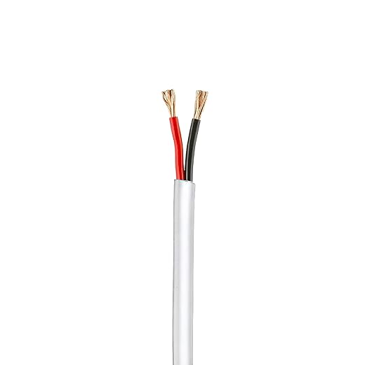 FiveStarCable 18-2 Gauge Low Voltage Stranded Cable Wire - 1000 ft, 18 AWG, PVC Jacket - for Security Systems, Alarm, Audio, Control, Intercom, and Speaker Applications (White, 18-2)