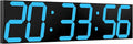 CHKOSDA Digital Wall Clock, Oversize Led Digital Clock Large Display with Auto Dimmer, Huge Countdown Timer with Remote Control, 27" Wide Display, 6 Digits, Wall Mount, Date and Temperature(Ice Blue)