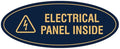 Signs ByLITA Oval Electrical Panel Inside Sign (Navy Blue/Gold) - Medium 2 Pack