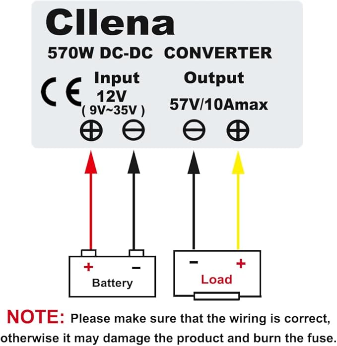 Cllena DC12V(9V-35V) Step Up to 57V 10A 570W Booster Converter Power Supply Voltage Transformer for Starlink GEN 3 Router
