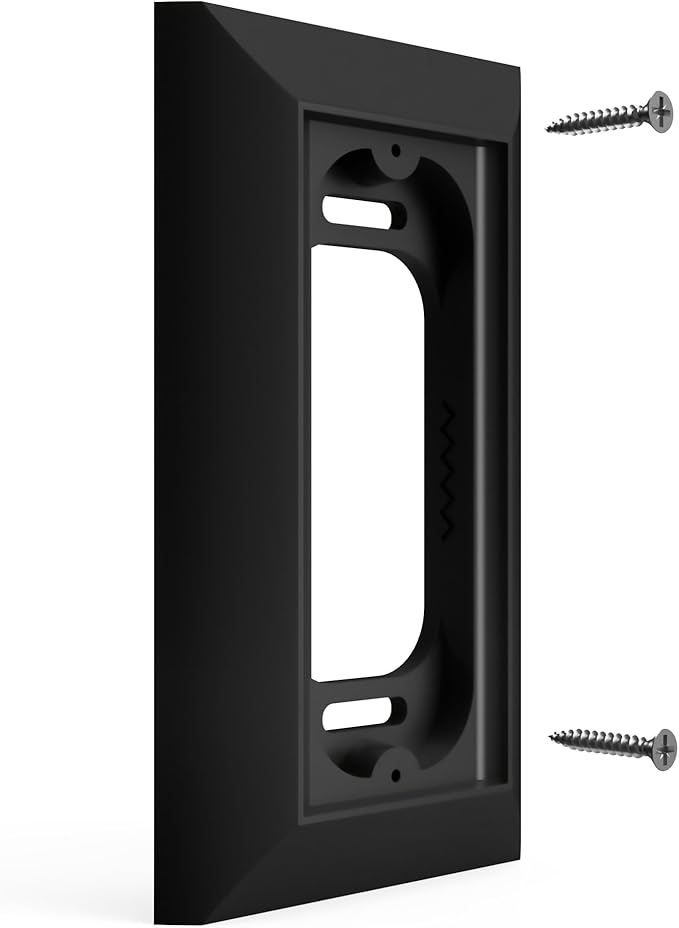 Hidden River Lab Genuine Wall Plate for Ring Video Doorbell Wired(Model 5AT3T5) - Premium Ring doorbell Mount - Black