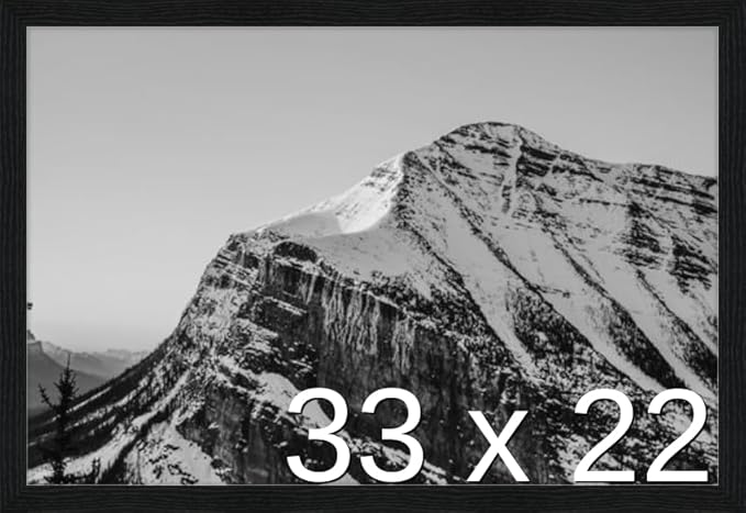 Frame It Easy 33 x 22 Black Grain Wood Frame (Derby)