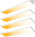 Mcacggo 1x4 LED Flat Panel Light Flush Mount 4-Pack, 3000K/4000K/5000K Selectable, Ultra-Thin Surface Mount LED Ceiling Light for Kitchen, Triac Dimmable, Bright 4400LM, 100-277V, White