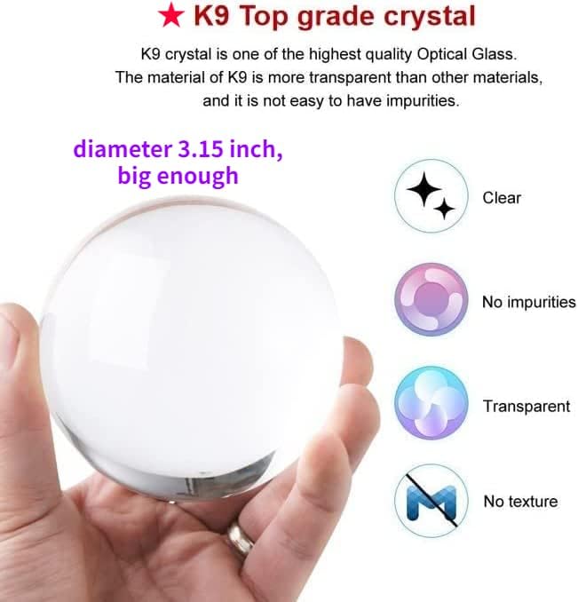 Conalisk 3D Earth Crystal Ball Lamp,3.15 inch K9 Crystal Ball Night Light with Wooden Base,Lifelike 3D LED Night Light,16 Colors Changing Light,Dimmable Remote Control,Desk lamp (D)