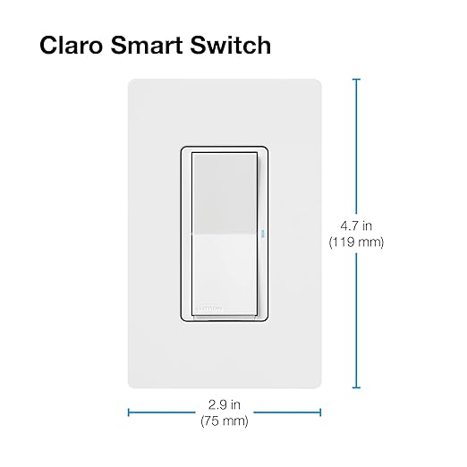 Lutron Claro Smart Light Switch for Caseta Lighting, for LED Lights, Fans, 5 Amp, Single-Pole/3-Way, Neutral Required, DVRF-5NSS-WH-3, White, 3 Pack