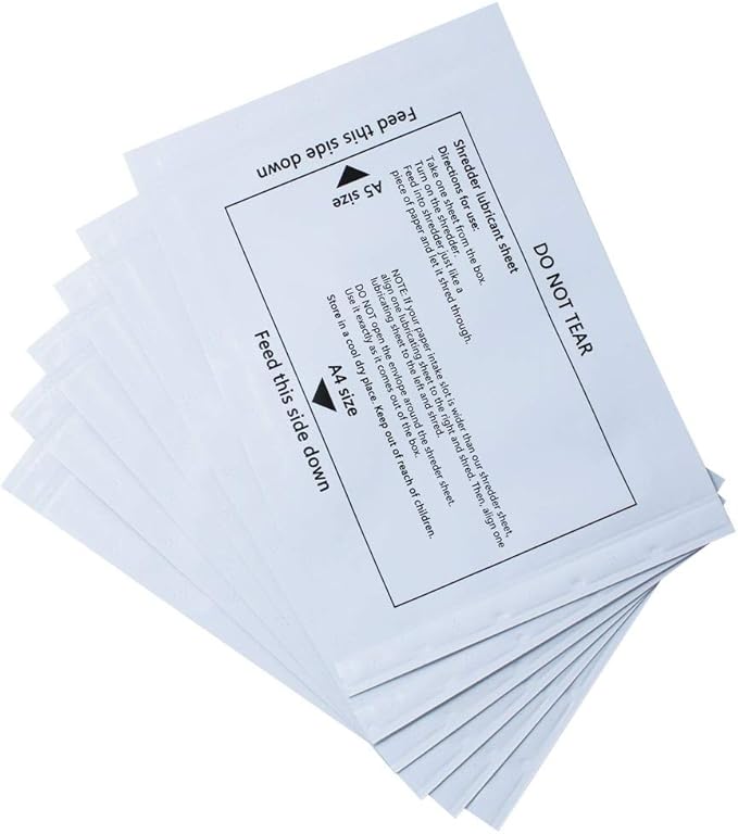 laffeya Paper Shredder Sharpening & Lubricant Sheets & Shredder Cleaning Sheets (12 Pack)