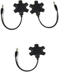 Headphone Audio Splitter 5 Ways Adaptor Audio Stereo Cable 3.5mm Male to 5 Port 3.5mm Female for Earphone and Headset Splitter Adapter for iPhone Samsung LG Smartphones (3, Black)