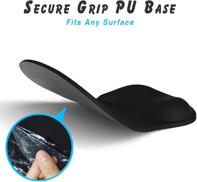 ErgoComfort Gel Wrist Rest Mouse Pad-Ergonomic Office Mousepad with Wrist Support-Non-Slip, Design Desk Accessories Mat for Home&Game Decor (01Black)