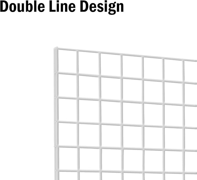 NEESEEYEE Commercial Grade Gridwall Panels – Heavy Duty Grid Panel for Any Retail Display, 2’ Width x 4’ Height, 4 Gridwall Panels Per Carton (White Finish)