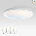 ASD LED 12" Round Flush Mount Ceiling Light Fixture, Low Profile Surface Lighting | 5CCT, Motion Sensored, Ultra-Thin, ETL Listed | 24W 1700LM 2700-6000K 120V | Kitchen, Hallway Lamp | White, 4 Pack