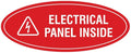 Signs ByLITA Oval Electrical Panel Inside Sign (Red) - Large 2 Pack