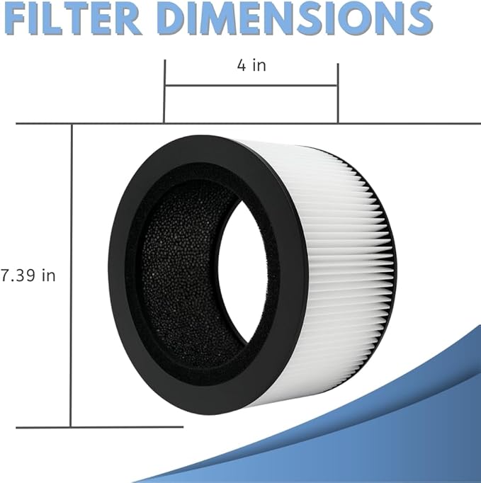 Nispira BAPF160 Replacement Filter K for Bionaire Air Purifier BAP9360W BAP9260W 3-in-1 True HEPA Activated Carbon, 2 Packs