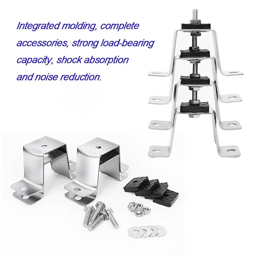 Anti Vibration Pad Air Conditioner Base,Noise Reduction and Shock Absorption Bracket,Upgraded Air Conditioner Shock Pad Thickened Floor Bracket,4 Packs (Stainless Steel Bracket -6cm)