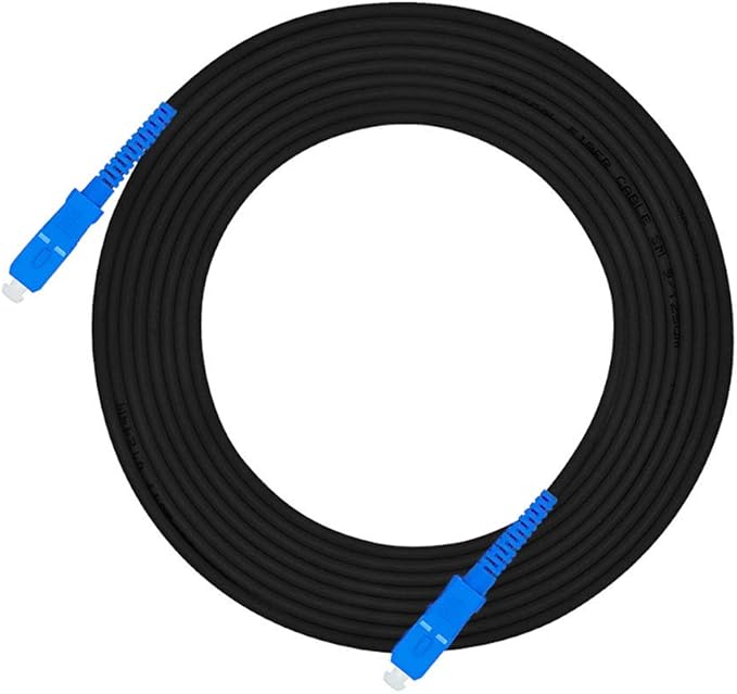 Jeirdus 450M SC to SC Outdoor Armored Simplex SM Fiber Optic Cable Jumper Optical Patch Cord Singlemode 9/125 450Meters SC-SC
