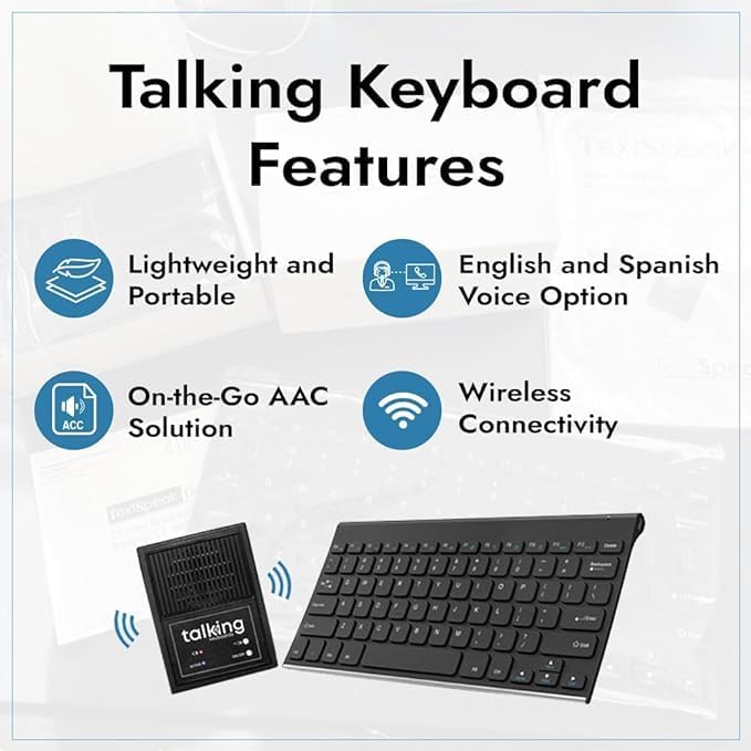 Talking Keyboards The Wireless Standard - AAC Device for Speech Therapy and Assistive Speaking - AAC Communication Device for Non-Verbal Adults, Speech Impaired Individuals, Post-Operative Patient