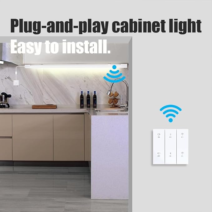 ONIDEK Under Cabinet Lights with Plug. 2700K-6500K Dimming and Color. with Wireless Control Panel and Remote Control.25W 2500LM for Garage, Kitchen, Bathroom, Closet, Office (36 inch)