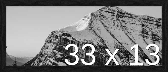 Frame It Easy 33 x 13 Black Grain Wood Frame (Derby)