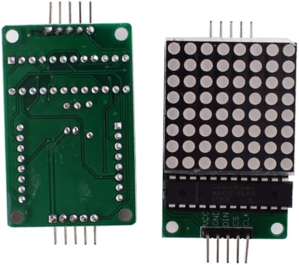 5 Pcs MAX7219 Dot Matrix Module 8x8 LED Display Modules for Arduino Raspberry Pi Microcontroller with 5Pin Wires Red