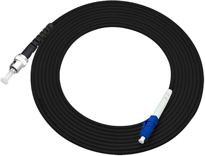 Jeirdus 150M LC to ST Outdoor Armored Simplex 9/125 SM Fiber Optic Cable Jumper Optical Patch Cord Singlemode 150Meters 492ft LC-ST