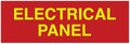 All Quality Basic Electrical Panel Sign - Fire Regulation Safety Compliance Sign - Red/Gold - Medium (10 Pack)