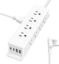 ANNQUAN 40W Fast Charging Under Desk Power Strip,12 Outlet Mountable Power Strip with 4 USB,1200J Surge Protection,6FT Flat Extension Cord