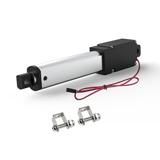 0.5 Inch 28lbs Mini Stroke 12V Electric Linear Actuator 4mm/sec Linear Motion Actuator with Brackets for Cabinets, Robotics, Home Automation, Window Opener(120N, 10mm)