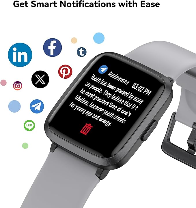 LIVIKEY Fitness Tracker Watch with Heart Rate Monitor, Activity Tracker with Pedometer, Sleep Monitor, Calories & Step Counter, IP68 Waterproof Smart Watches for Women Men Fitness Watch for Sports