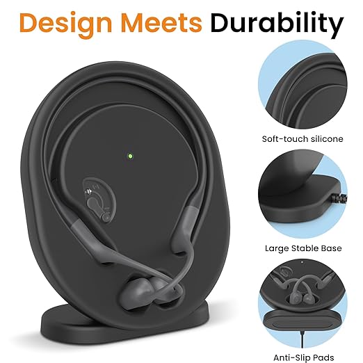 FEFAIA Wireless Charger Station Compatible with Shokz OpenRun Pro/OpenRun Standard Mini, 3.93ft Magnetic Charger Cable Charging Stand Holder Dock USB Power Cord Replacement for Shokz Headphones