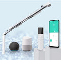 TIPIACE Rechargeable Motorized Curtain tracks to Remote Control Ceiling Mount Electric Retractable Curtain Rail Compatible with Alexa Google Home via Hub (L 66.9-118 inch)