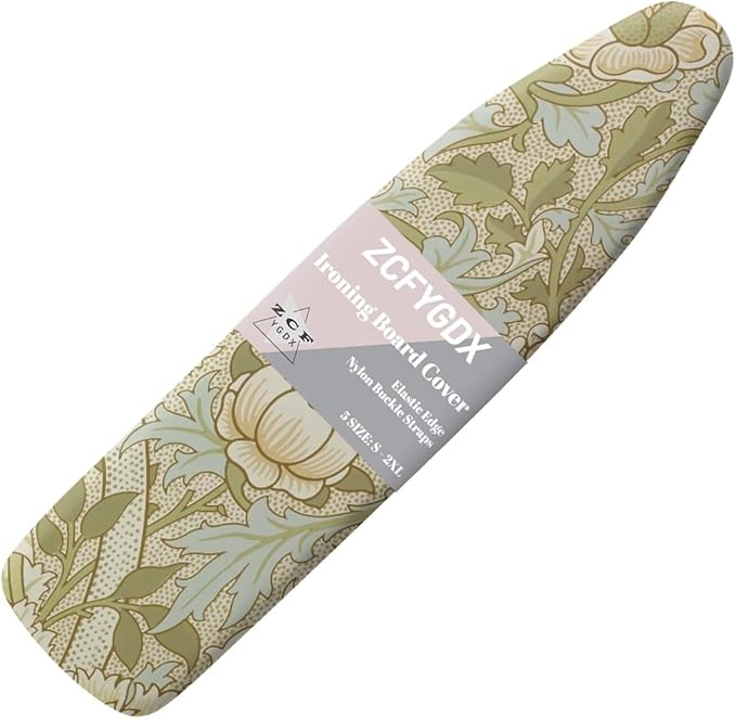 ZCFYGDX William Morris Prints Ironing Board Cover Easy Install St&ard Size with Elastic Edge 3 Bottom Nylon Buckle Straps Breathable Ironing Decor Suitable for Wide Ironing Board House Decor Size-S