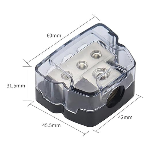 3Way Power Distribution Block 0 GA/ 4 GA in 4 Gauge/8 Gauge Wire Out Ground Blocks 2PCS