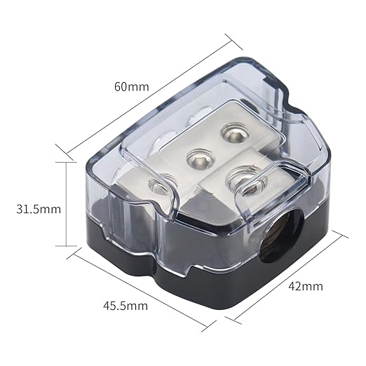 3 Way Amplifier Sub Speaker Audio Distribution Block 0 Gauge /4 Gauge in 4 GA / 8GA Wire Out Connecting Blocks 1PCS