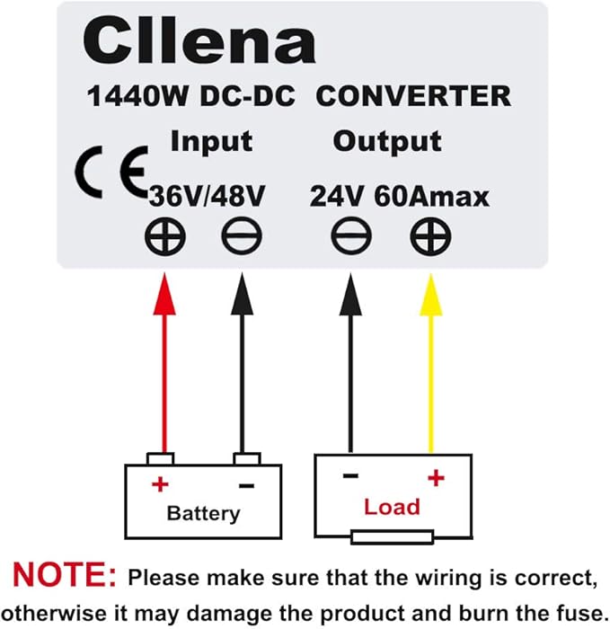 Cllena 36V/48V to 24V DC/DC Buck Converter, 60A, 1440W, Waterproof