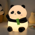 Rytinazzz Panda Night Light, 50-Hour Battery & Pat-to-Change Brightness, Squishy Silicone Lamp for Girls Kids Bedroom, USB Rechargeable with Timer, Valentines Gifts for Kids