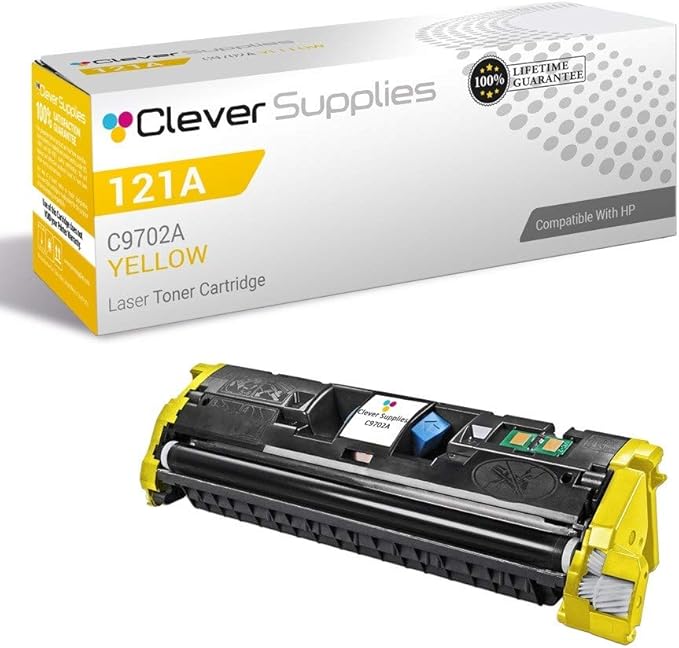 CS Replacement Toner Cartridge Compatible with HP 121A C9702A Yellow Color 1500 1500L 1500LXI 2500 2500L 2500LSE 2500N 2500TN
